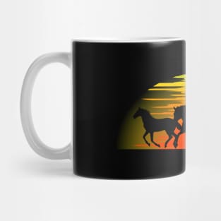 'Cowboy Riding Sunset' Funny Horse Gift Mug